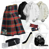 Battle Of Kilts Men’s Tartan Kilt Outfit – 8-Piece Scottish Set with Premium Accessories
